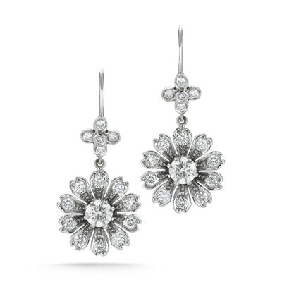 Replica Late Victorian  Flower Earrings #5019E-01 - Leigh Jay & Co.