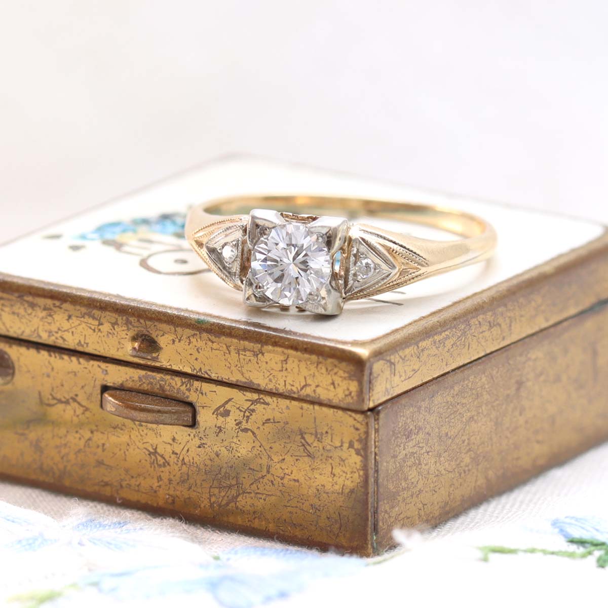 Retro 1940s Engagement Ring #VR240325-3 - Engagement Rings