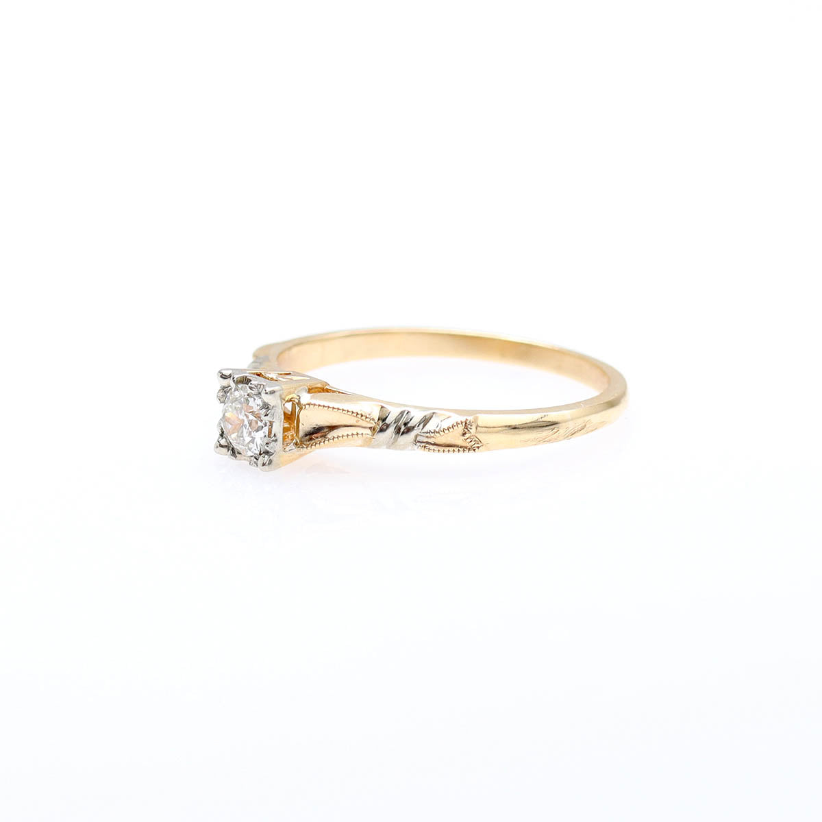 Retro 1940s Engagement Ring #VR241007-2 - Engagement Rings