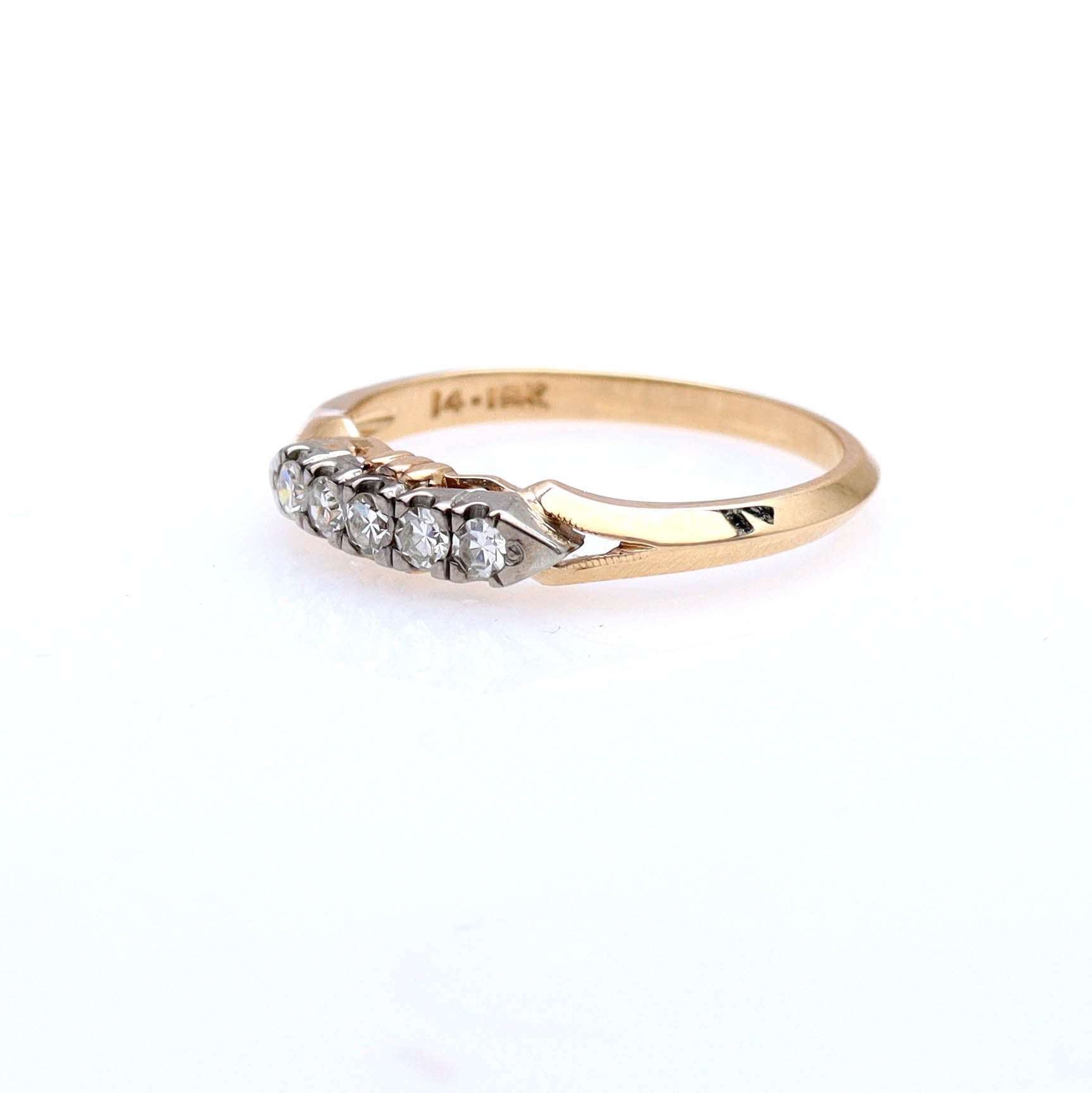 Retro 1940s Wedding Band #VB250116 - Wedding Bands