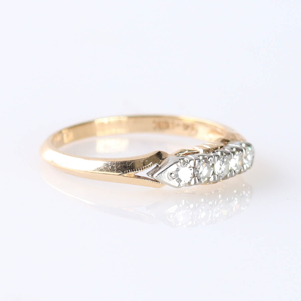 Retro 1940s Wedding Band #VB250116 - Wedding Bands