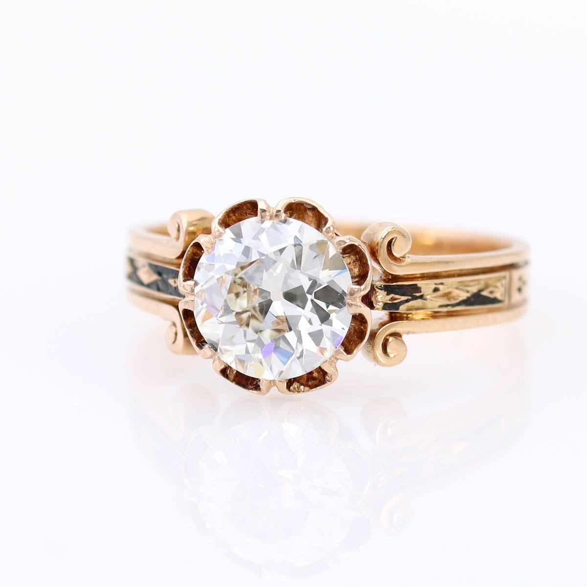 Rose Gold Victorian Antique Engagement Ring #VR250725 - Engagement Rings