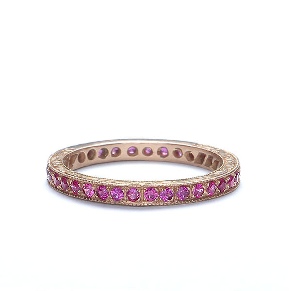 Ruby Eternity Band in Rose Gold #L1064ERU 14K - Wedding Bands
