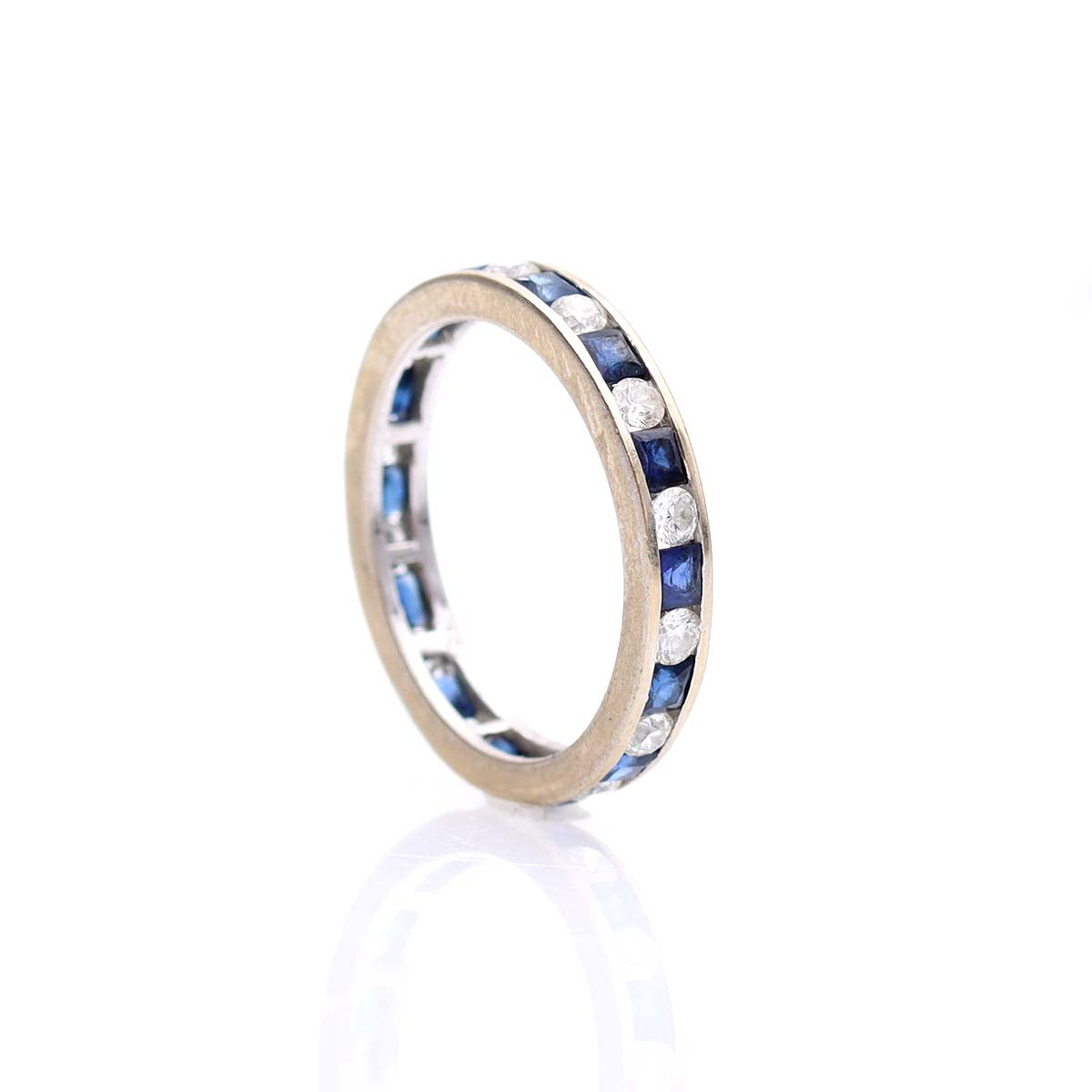 Sapphire and Diamond Eternity Band #VB221125-5 - Wedding Bands