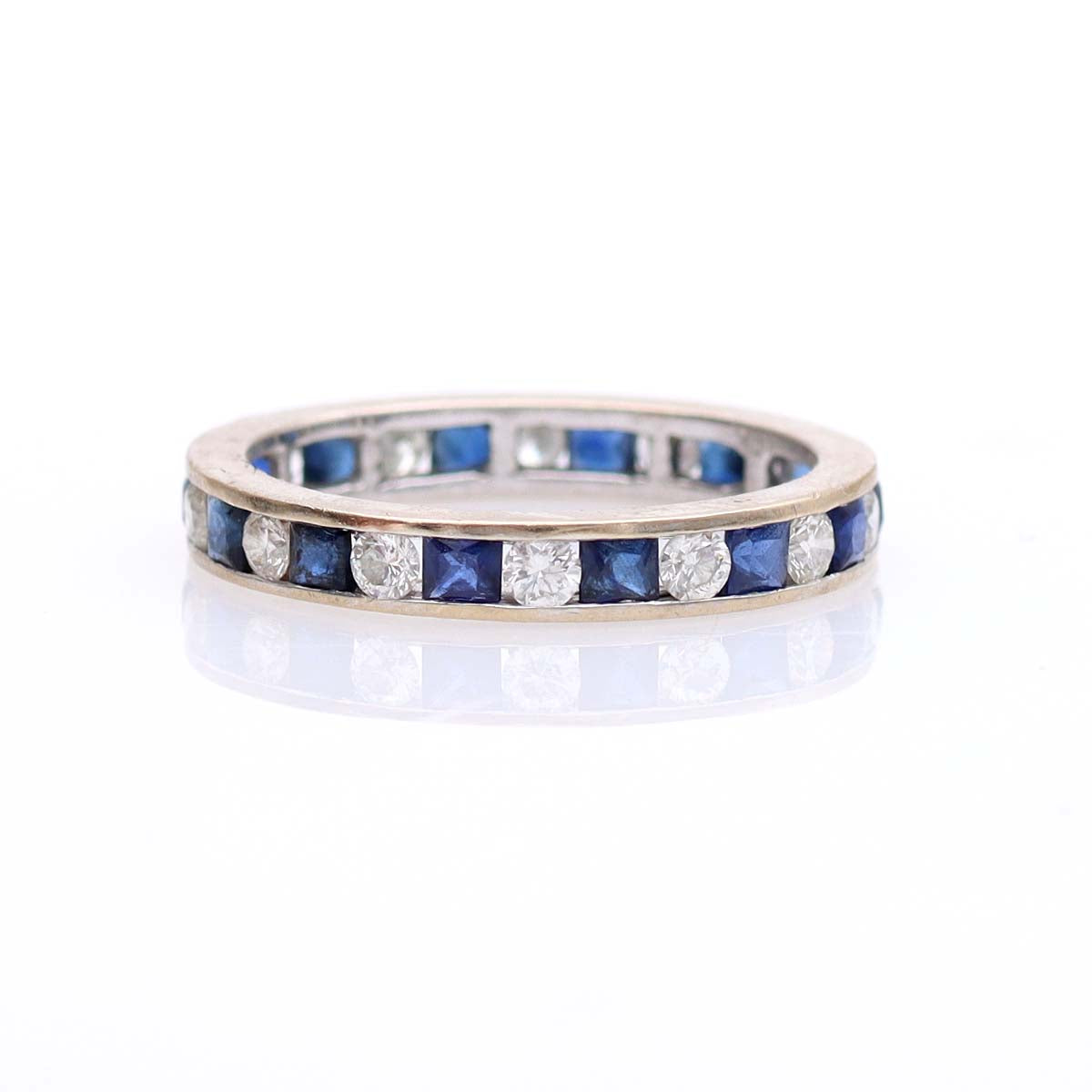 Sapphire and Diamond Eternity Band #VB221125-5 - Wedding Bands