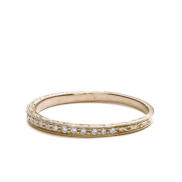 Slender Diamond Replica Art Deco Wedding Band #L3091T - Wedding Bands