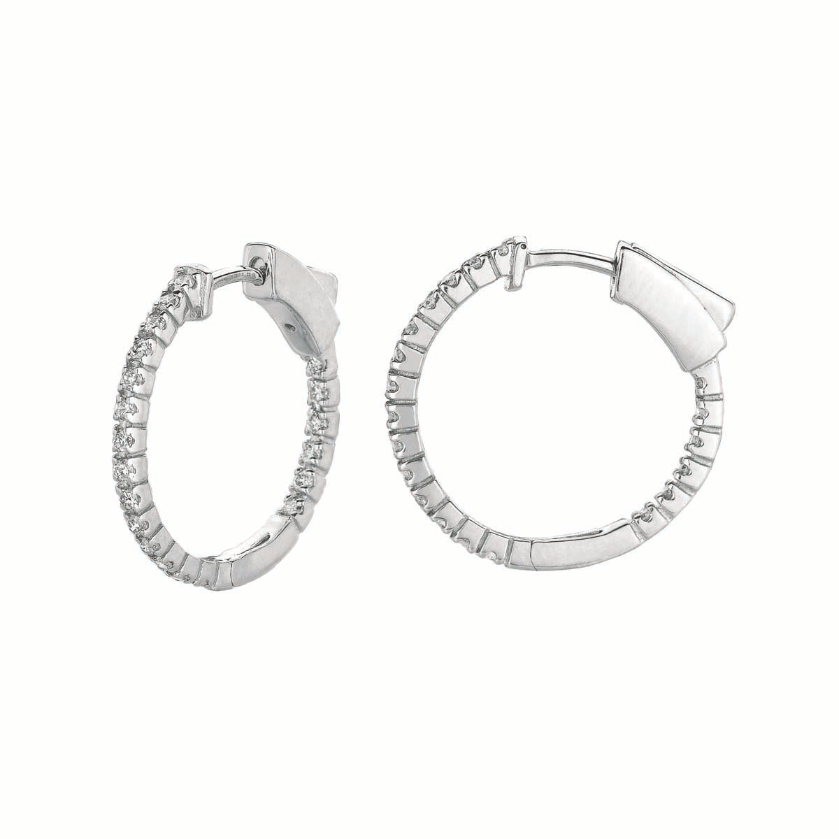 Slim Diamond Hoop Earrings #LE5157 - Earrings