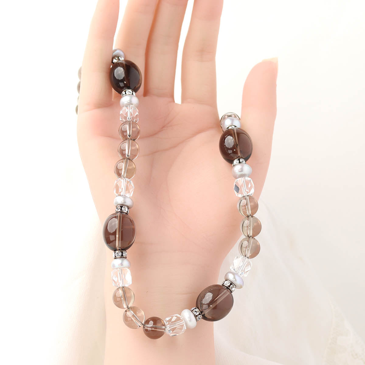 Smokey Quartz & Freshwater Pearl Necklace #LN1987