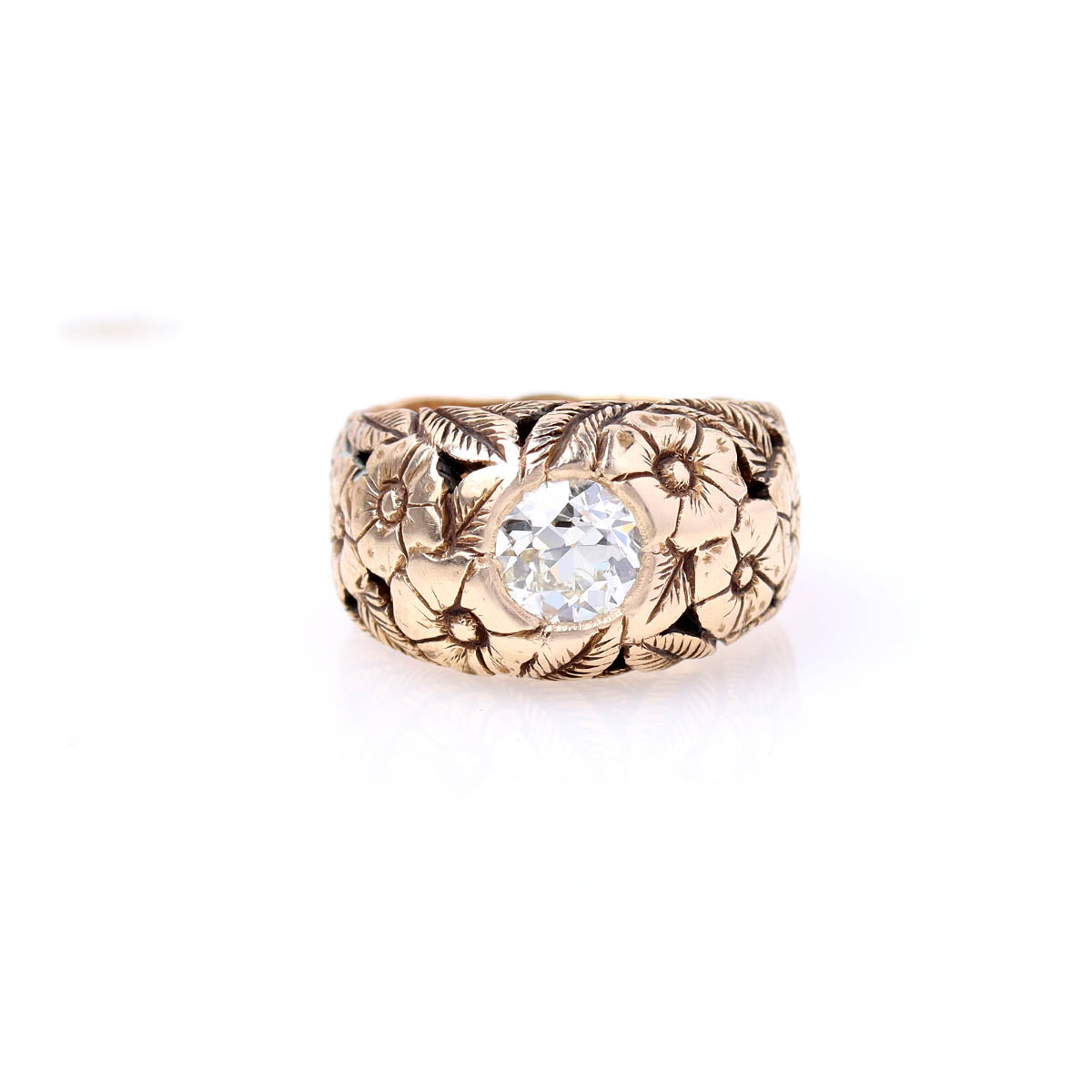 Stunning Floral Art Nouveau Engagement Ring #VR250930 - Engagement Rings