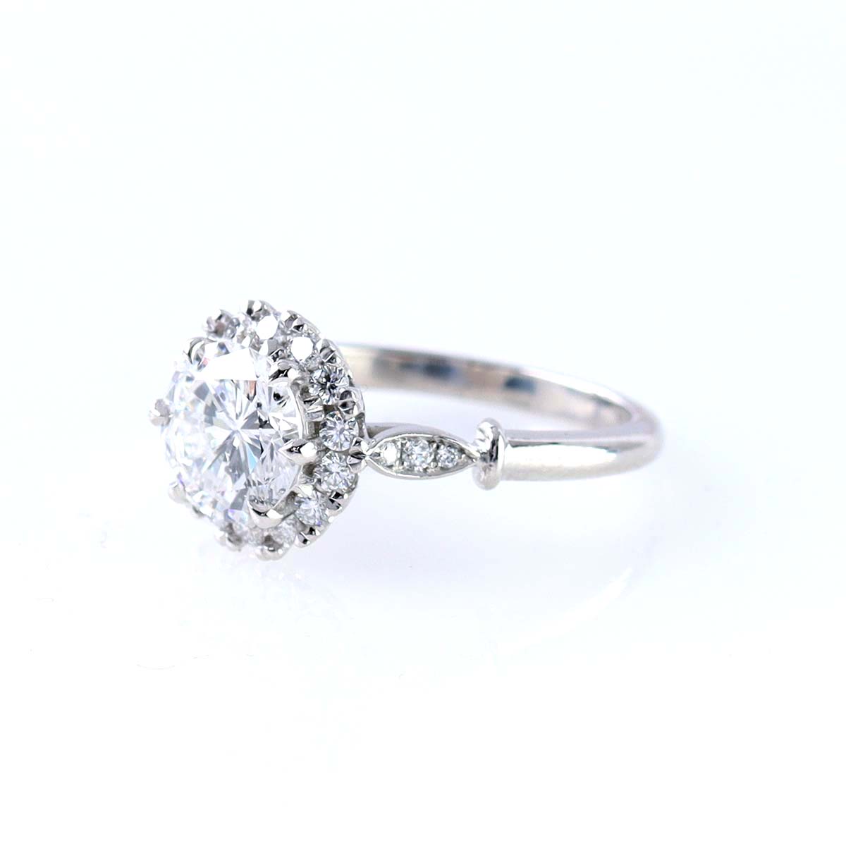 The Adelaide Edwardian-style Halo Ring #3637-2 - Made To Order