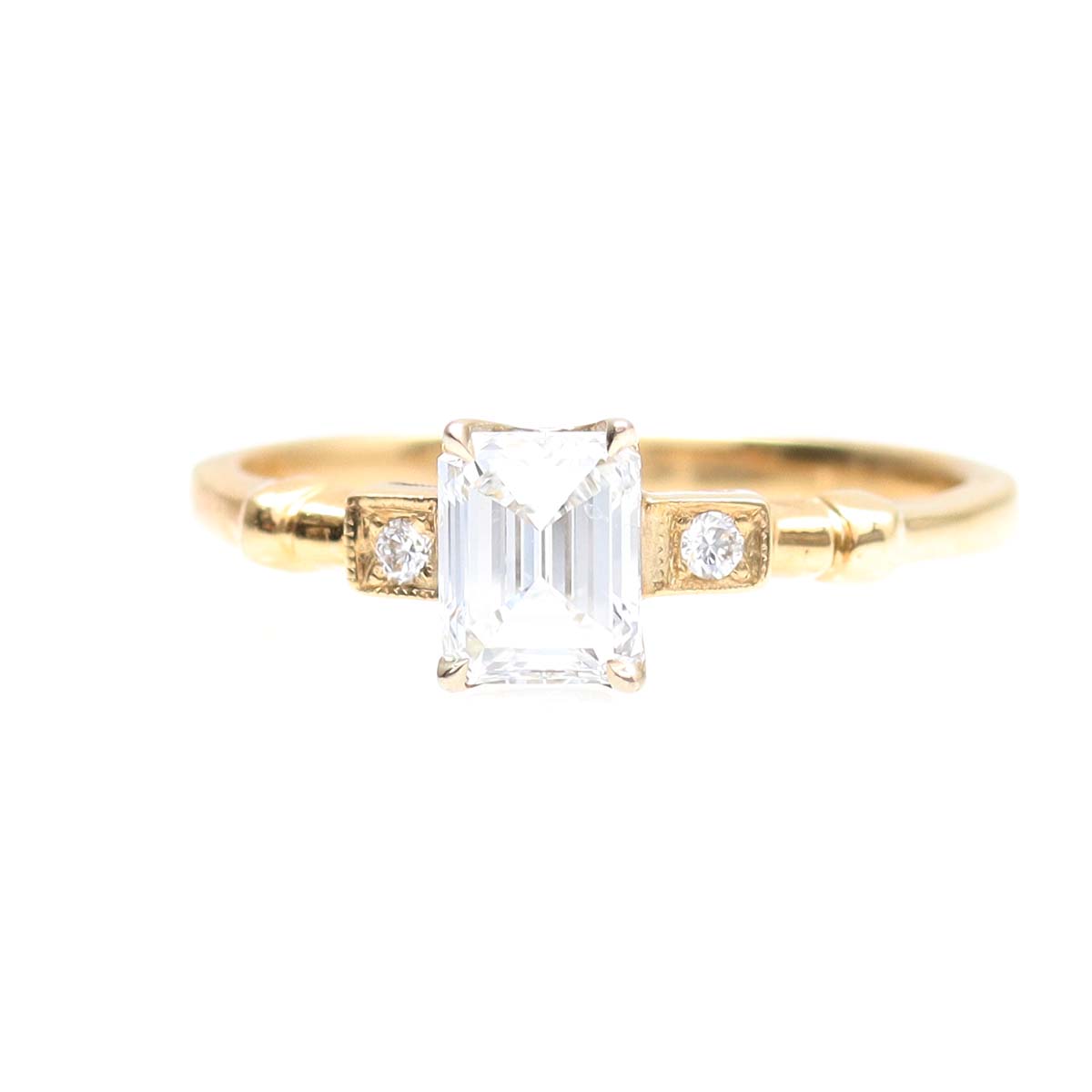 The Esther Emerald Cut Diamond Engagement Ring #3611-1 - Engagement Rings