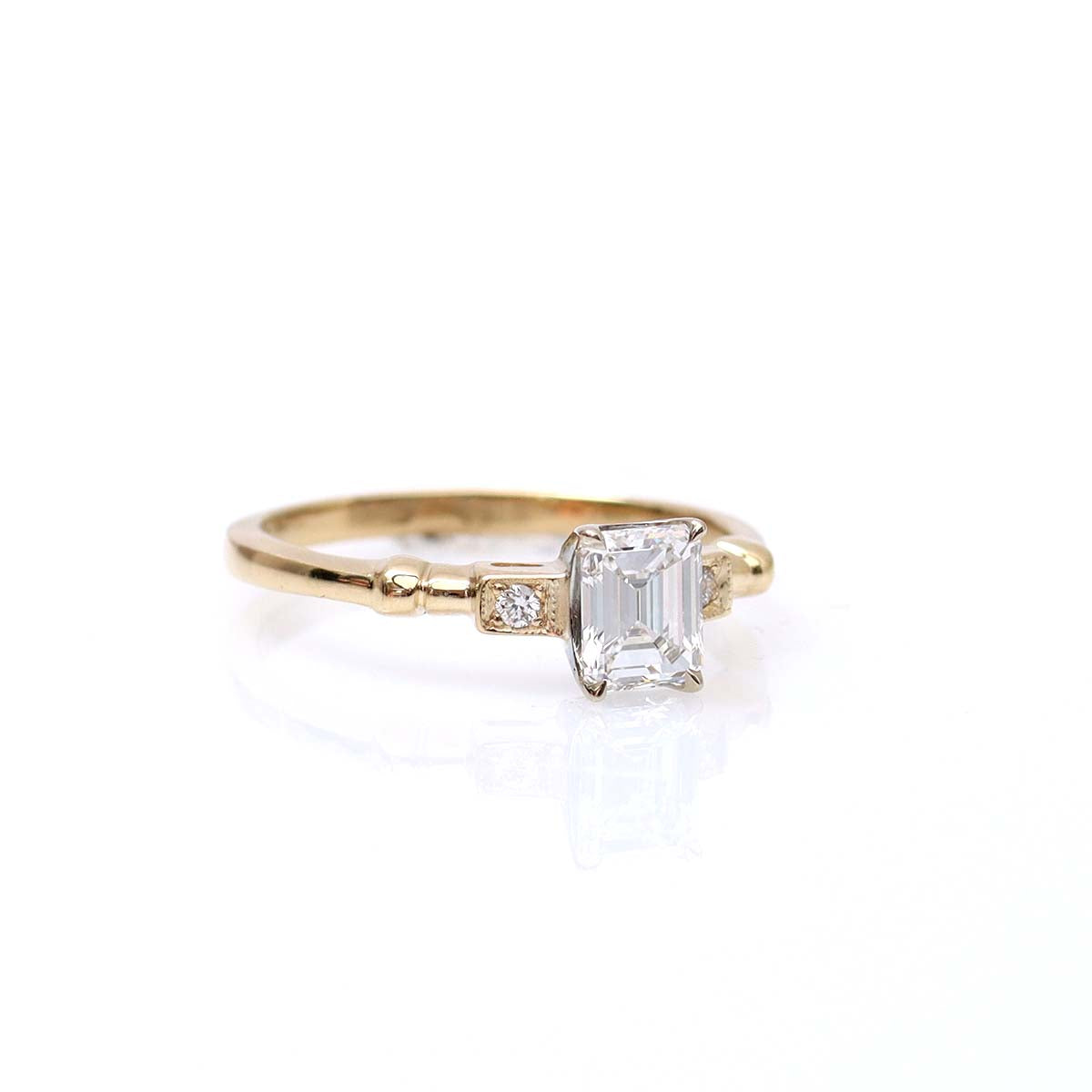 The Eleanor Emerald Cut Diamond Engagement Ring #3611-1 Default Title