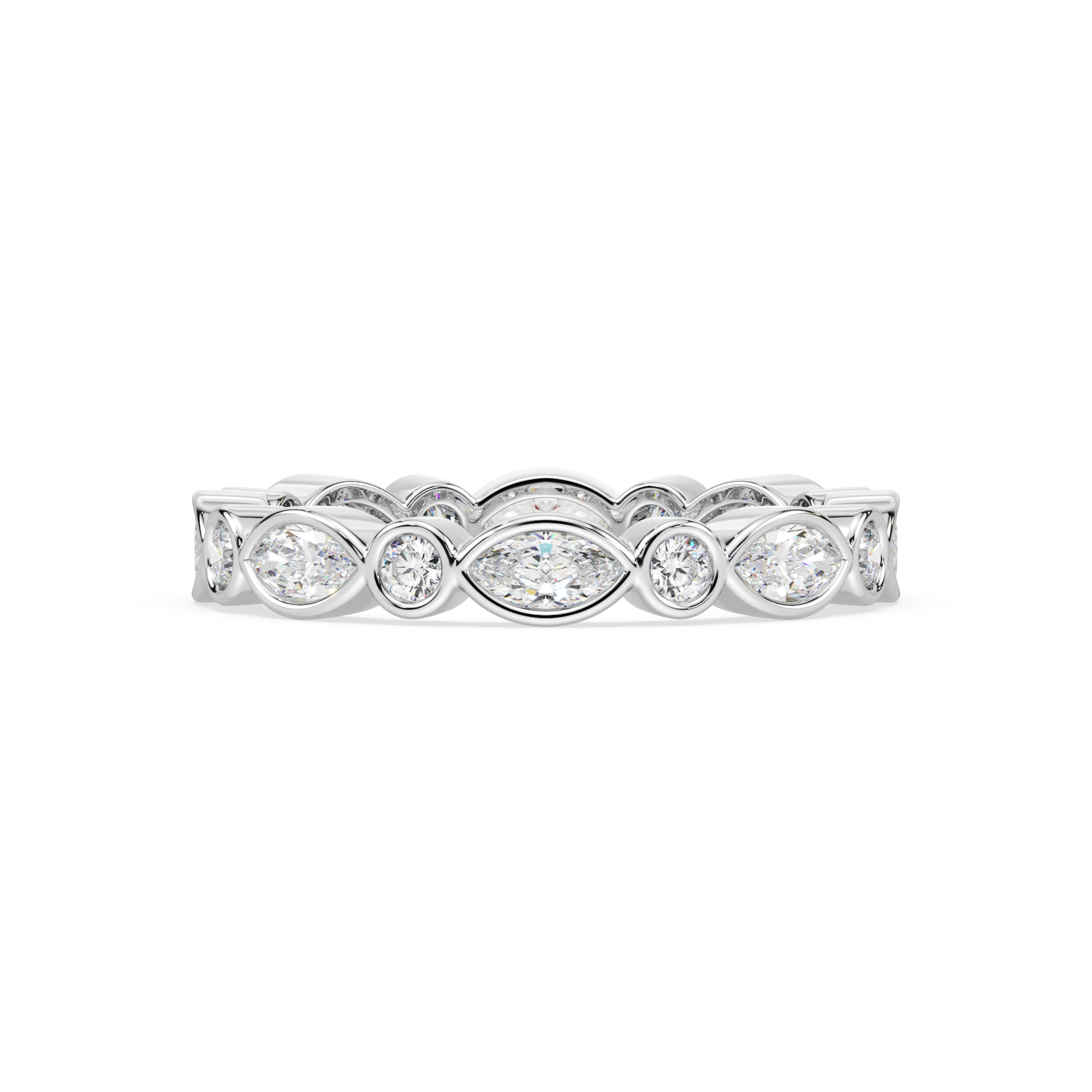 The Lauren Replica Art Deco Diamond Eternity band #L1311WB - 14k White Gold Size 4 3/4 - Wedding Bands