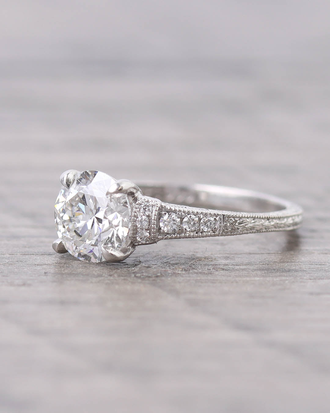 The Lily Platinum Engagement Ring #L3319-12 - Engagement Rings