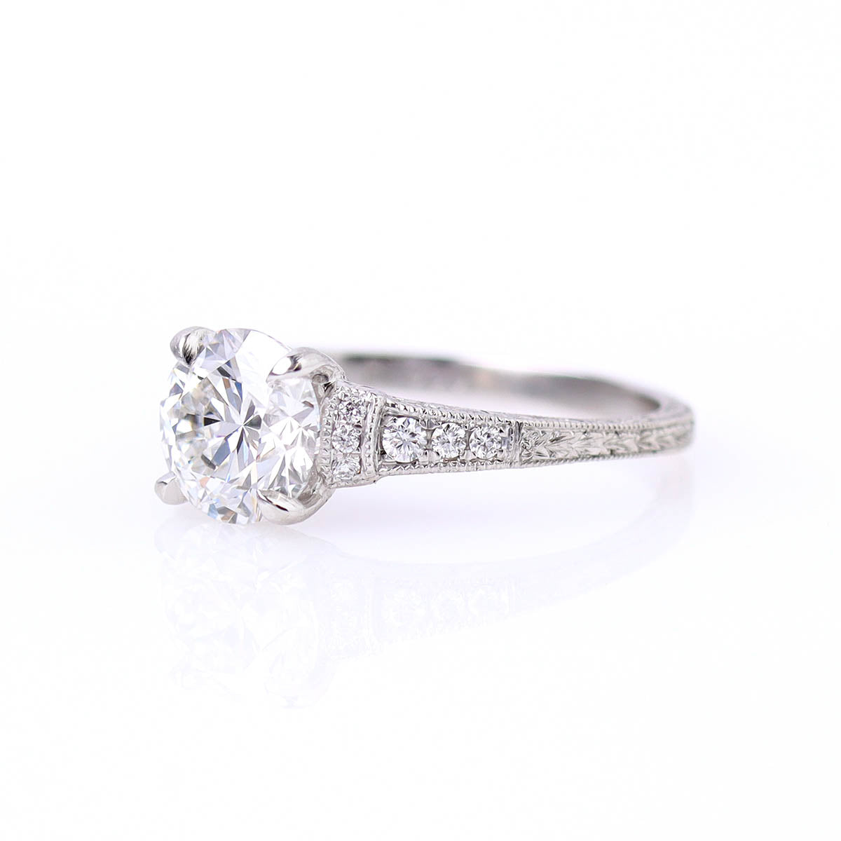 The Lily Platinum Engagement Ring #L3319-12 - Engagement Rings