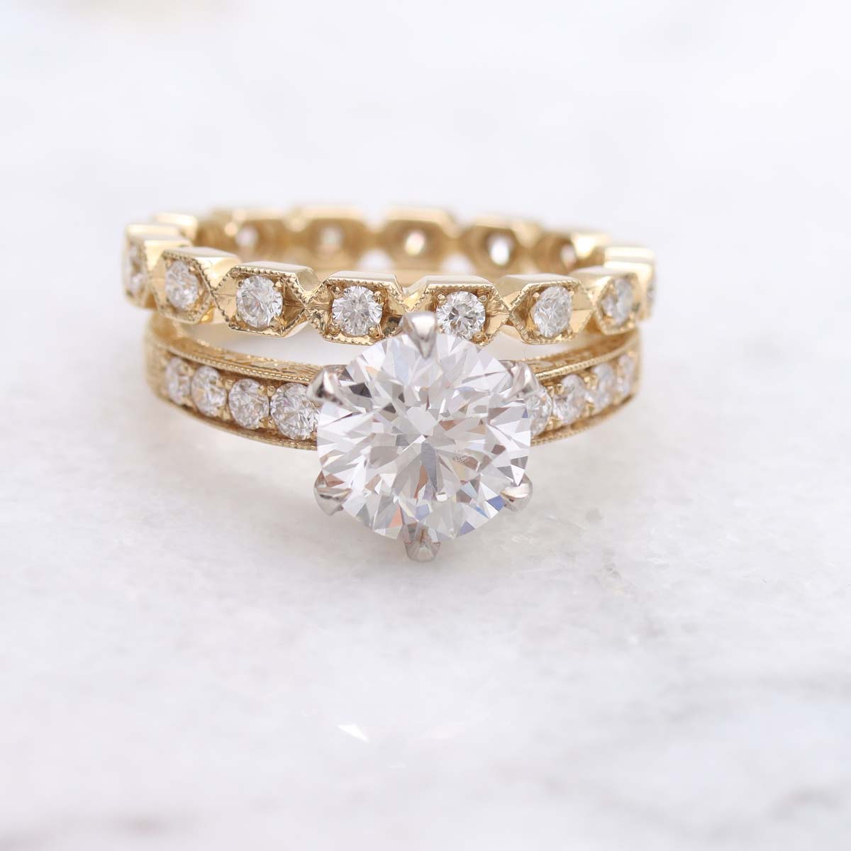 The Phoebe Edwardian-style Engagement Ring #3661HE-2 - Engagement Rings