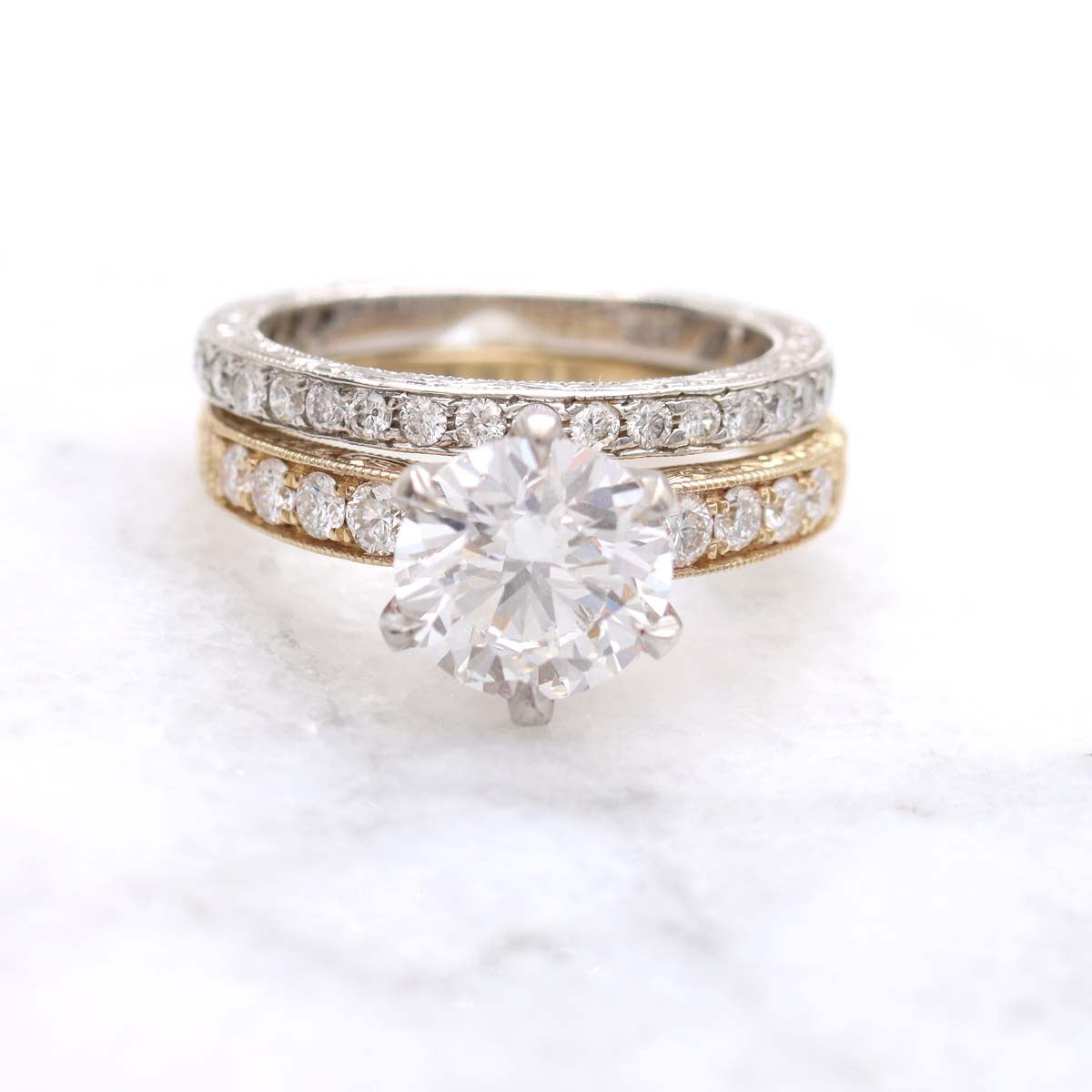 The Phoebe Edwardian-style Engagement Ring #3661HE-2 - Engagement Rings