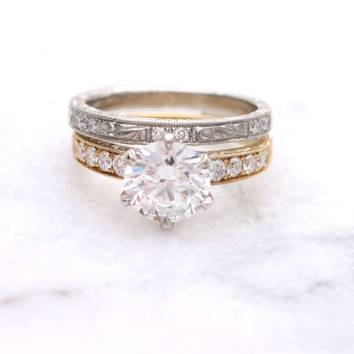 The Phoebe Edwardian-style Engagement Ring #3661HE-2 - Engagement Rings