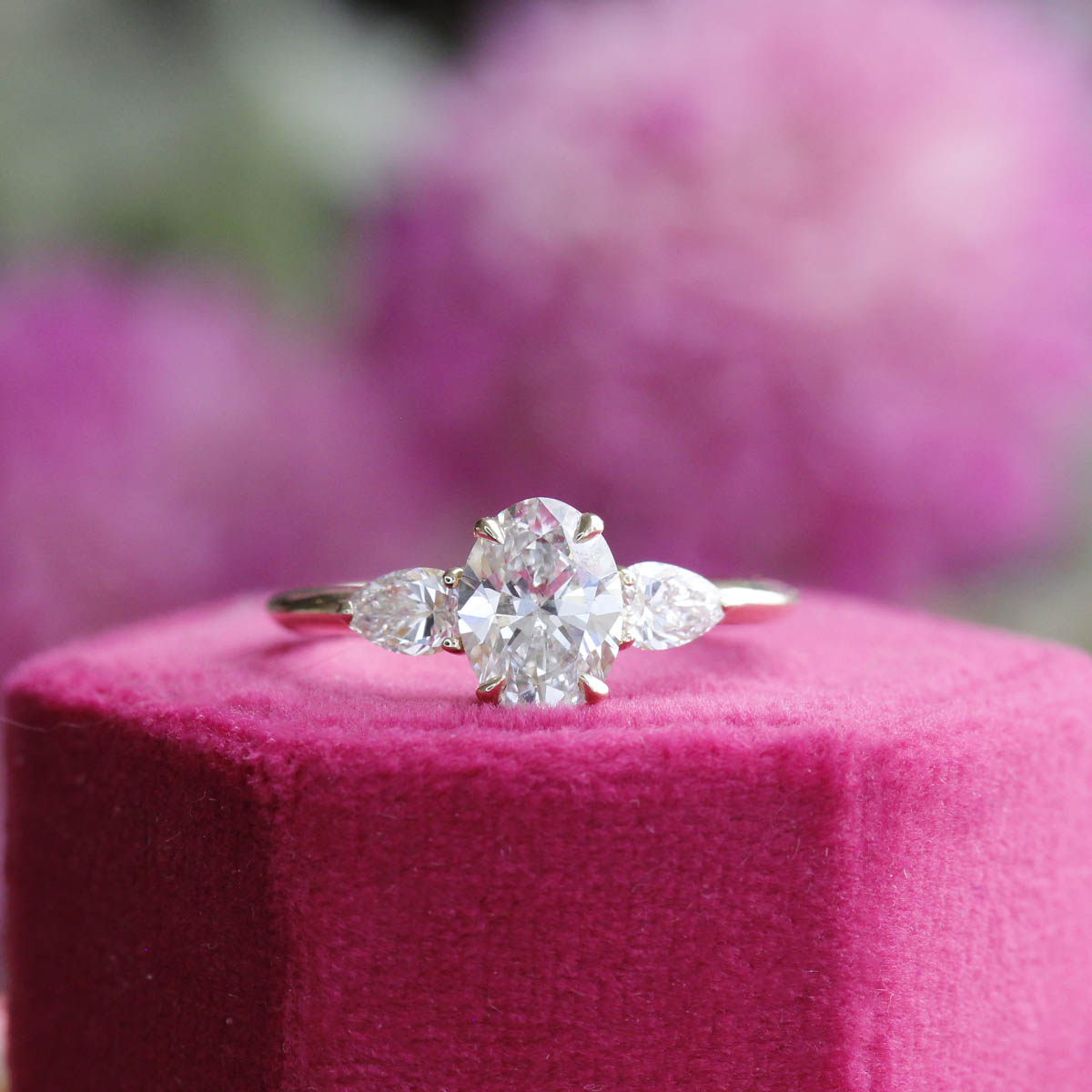 The Shelby Oval Three Stone Engagement Ring #3515-1 - Engagement Rings