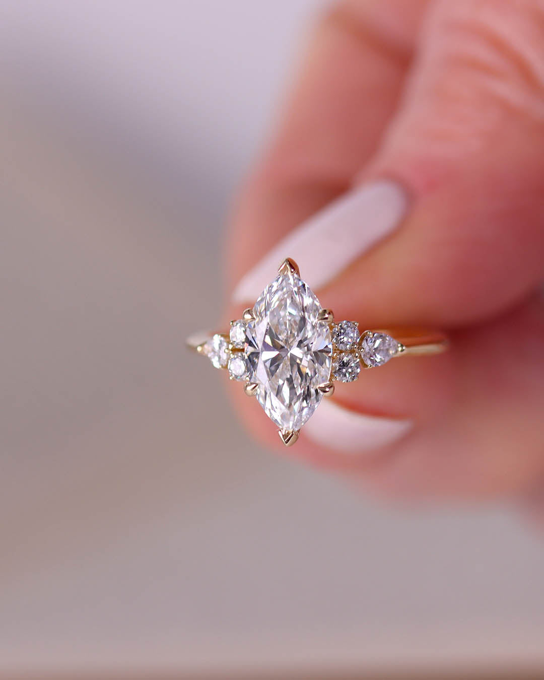The Stella Jane Marquise Diamond Edwardian Inspired Engagement Ring #3642MQ-6 - Engagement Rings