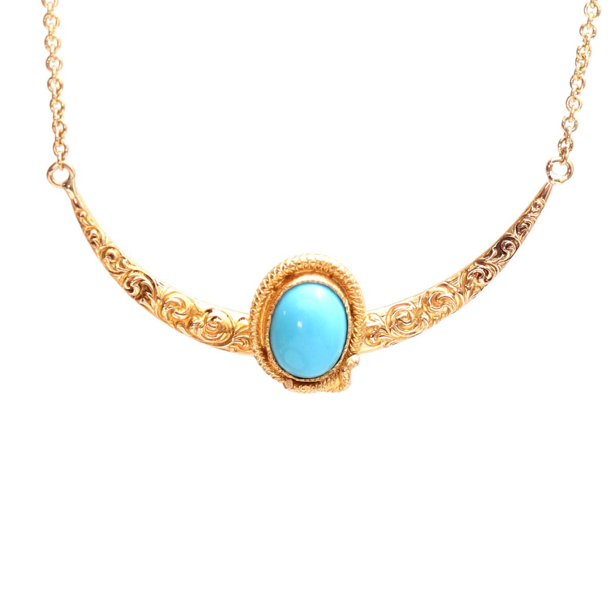 Victorian Turquoise and Crescent  Necklace #VP240513-1