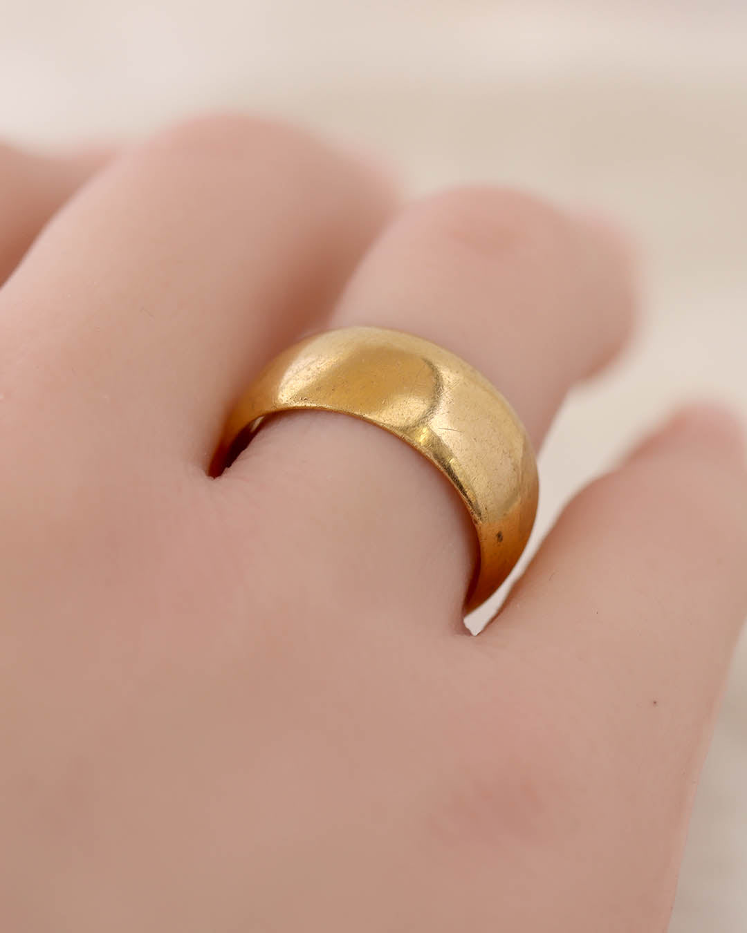 Victorian 18k Yellow Gold Domed Wedding Band #VR0109-05 - Wedding Bands