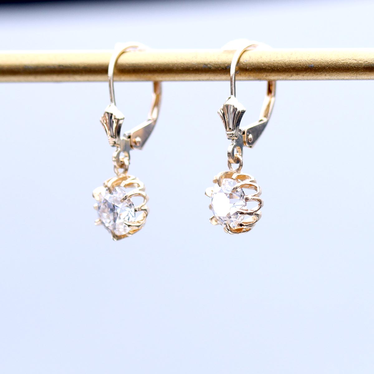 Victorian Replica Diamond Drop Earrings #LE3654-3 - Earrings