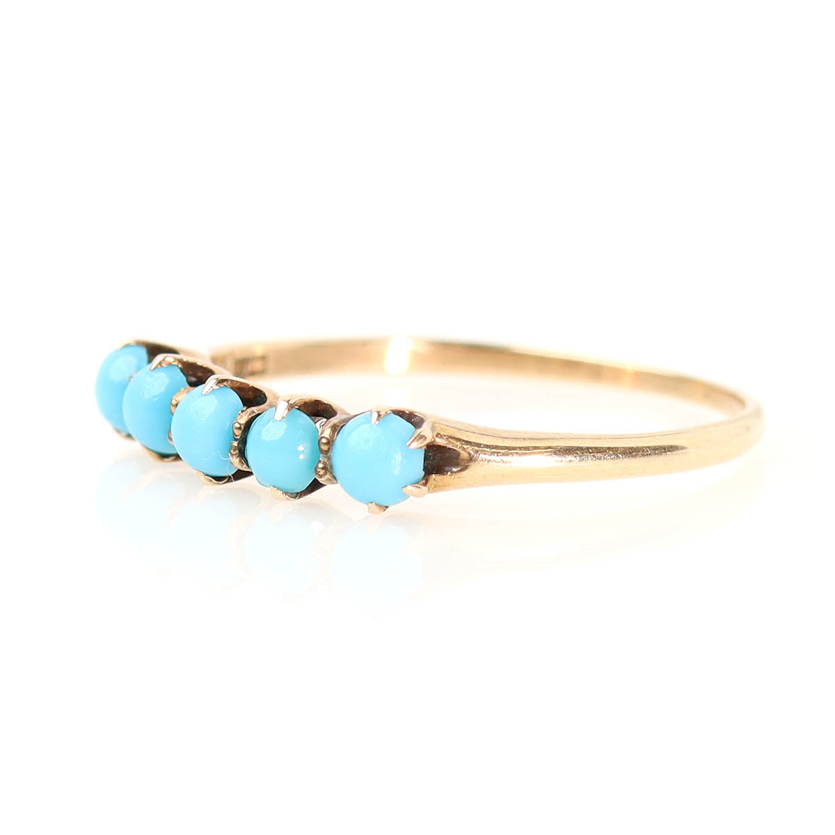 Victorian Turquoise Half-Hoop Five Stone Ring #VB250904 - Rings