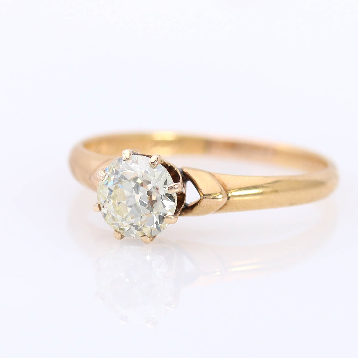 Victorian Yellow Gold Diamond Solitaire Engagement Ring #VR250711 - Engagement Rings