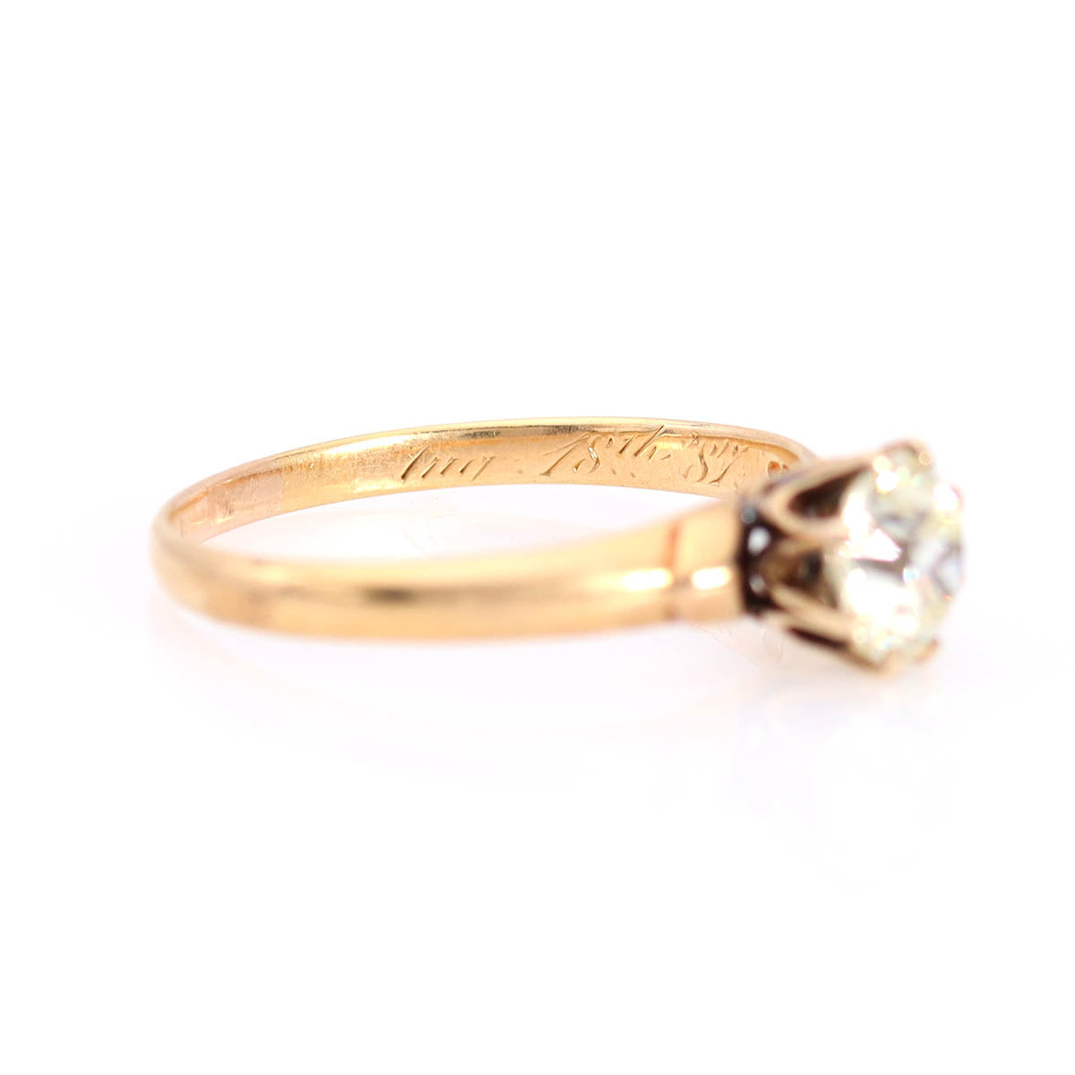Victorian Yellow Gold Diamond Solitaire Engagement Ring #VR250711 - Engagement Rings