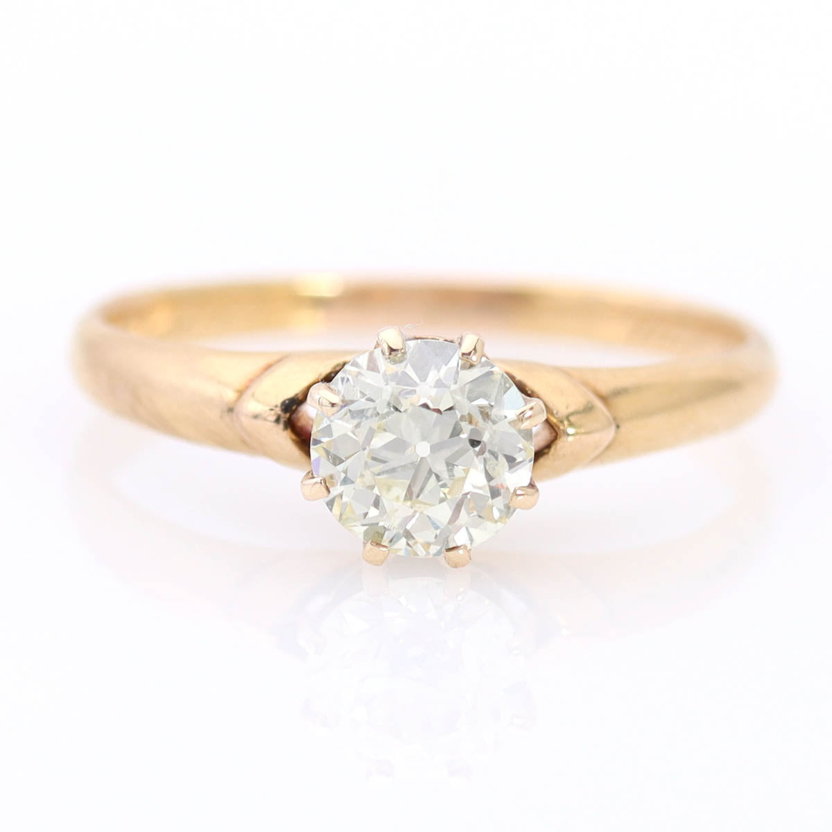 Victorian Yellow Gold Diamond Solitaire Engagement Ring #VR250711 - Engagement Rings
