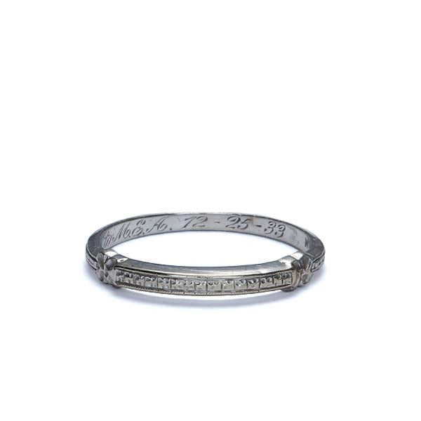 Vintage 1930s Platinum Wedding Band #VR506-02 - Wedding Bands