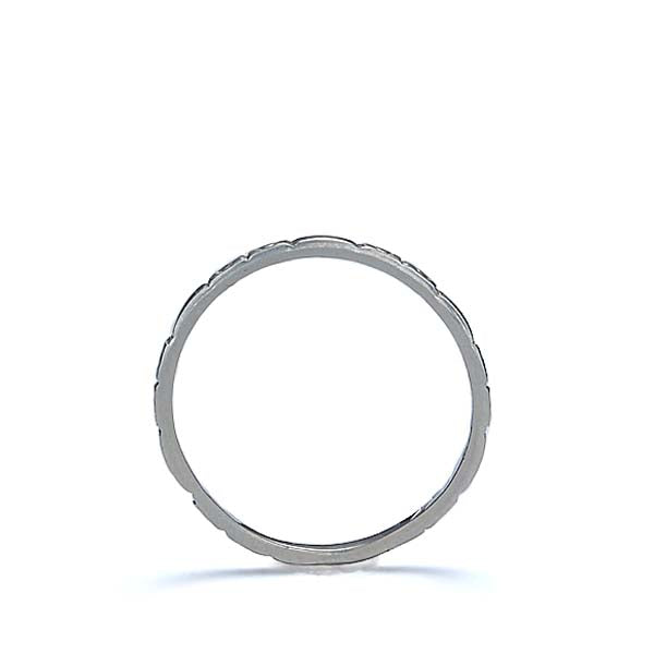 Vintage 1940s Art Déco 18k White Gold Wedding Band #VR140930-01 - Wedding Bands
