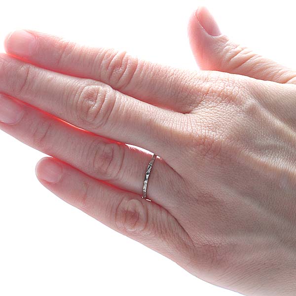 Vintage 1940s Art Déco 18k White Gold Wedding Band #VR140930-01 - Wedding Bands