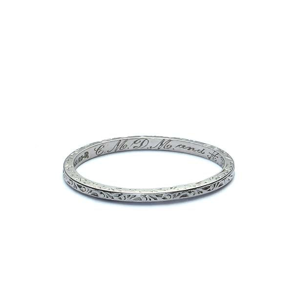 Vintage Art Deco Wedding Band #VB180111-10 - Wedding Bands