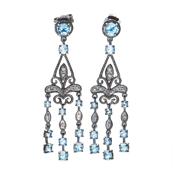 Vintage inspired Filigree Chandelier earings. #7242E-BW - Leigh Jay & Co.