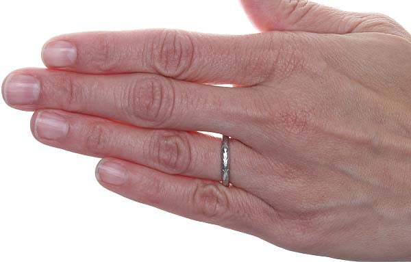 Vintage platinum band #VR1118f - Wedding Bands