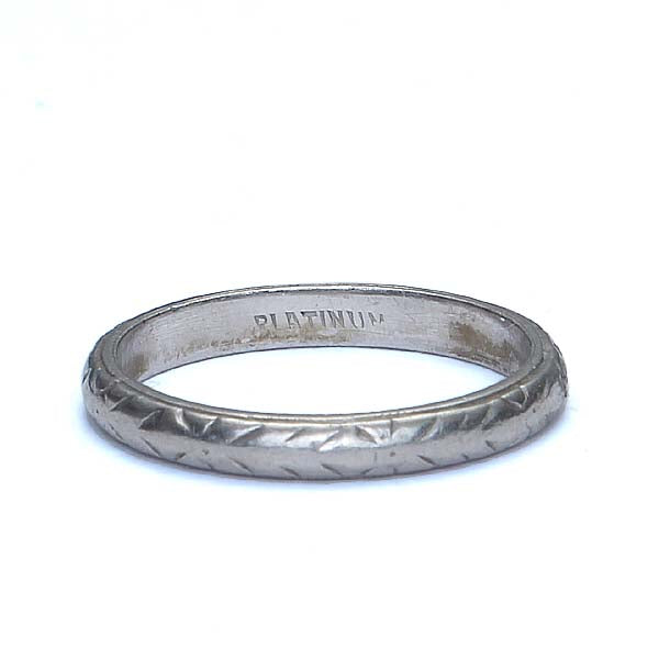 Vintage platinum band #VR1118f - Wedding Bands