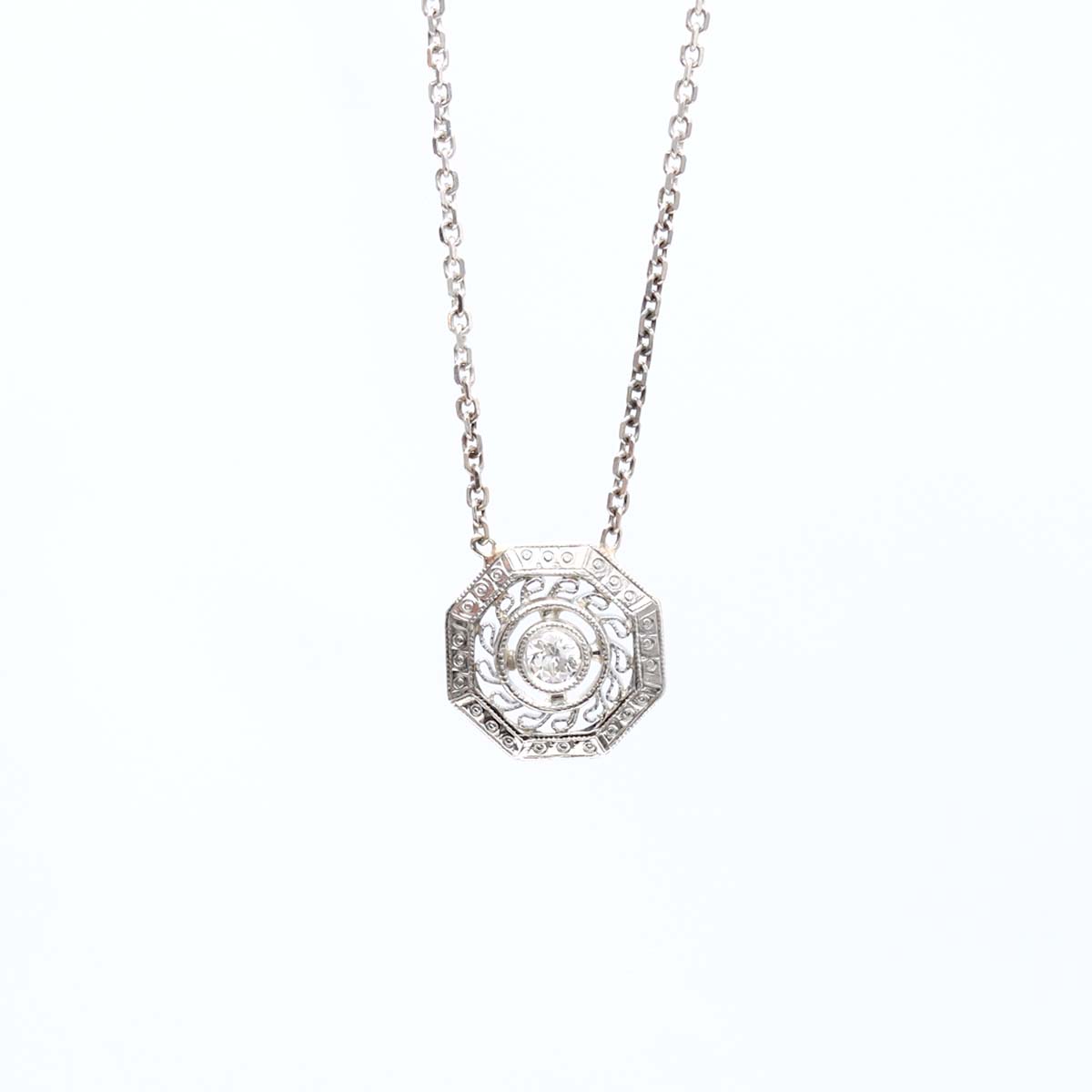 Edwardian Filigree Diamond Pendant #VP231204