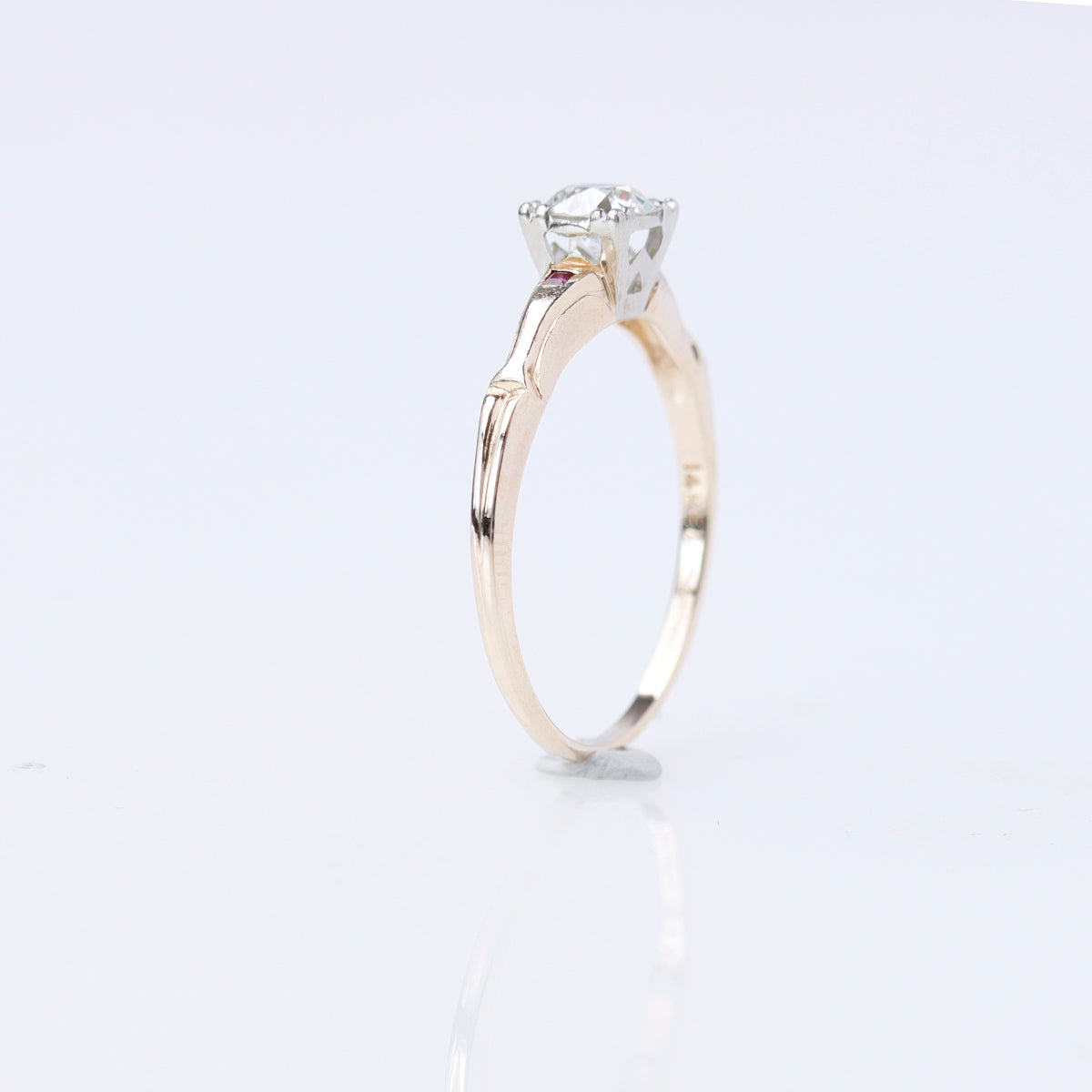 Circa 1940s Engagement  Ring with .55 carat  Old European Cut diamomd #VR17829-10