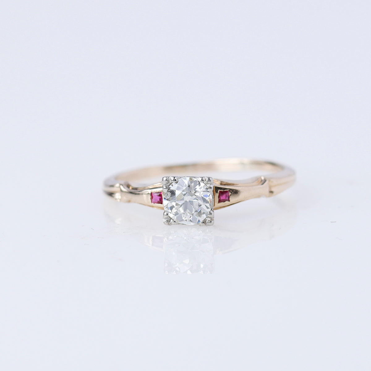 Circa 1940s Engagement  Ring with .55 carat  Old European Cut diamomd #VR17829-10