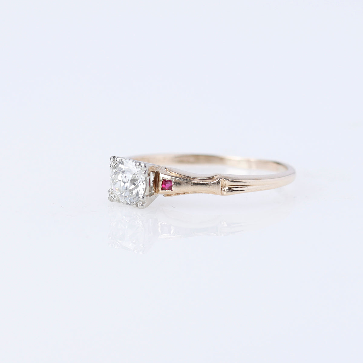Circa 1940s Engagement  Ring with .55 carat  Old European Cut diamomd #VR17829-10