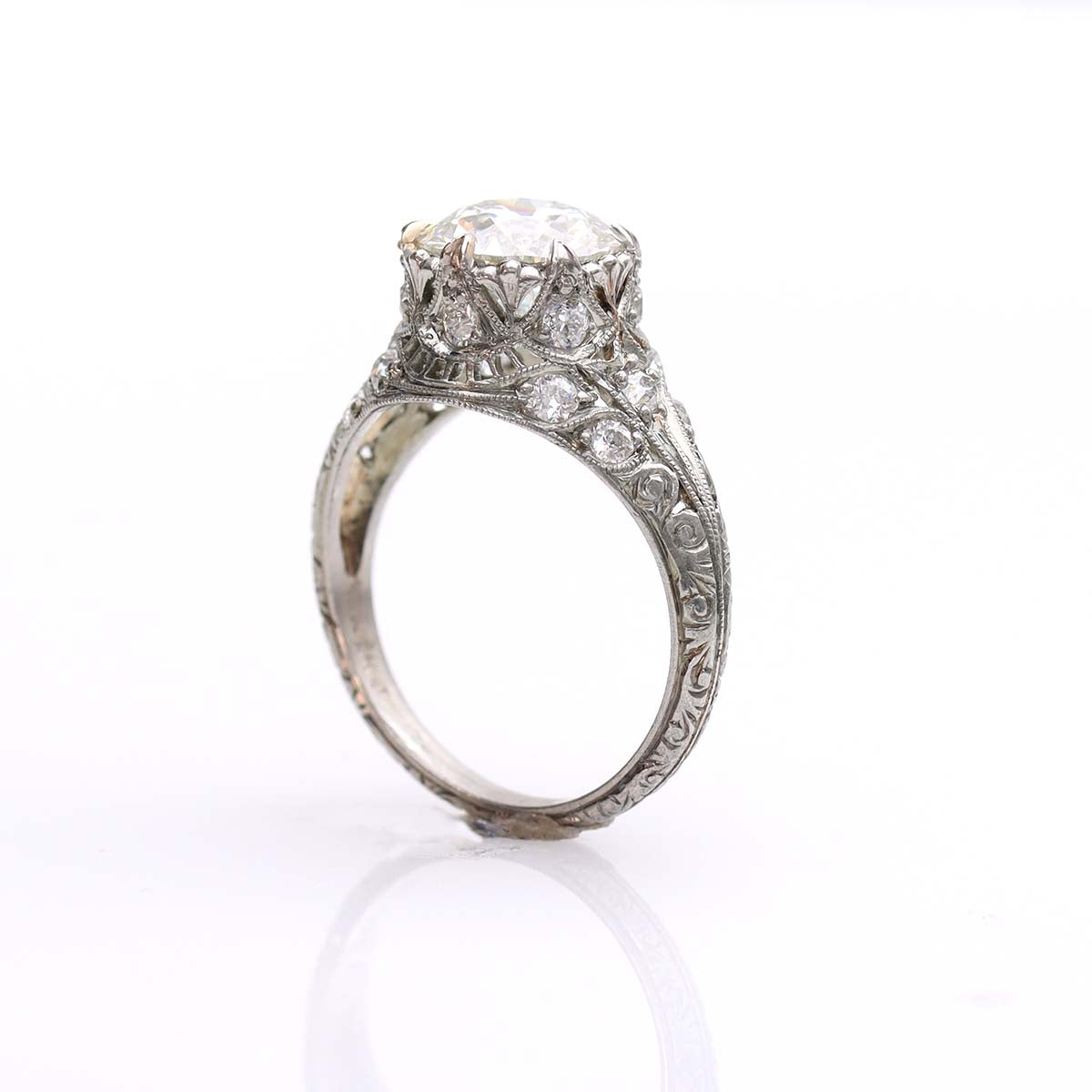 Art Déco Filigree Engagement Ring #VR220329-4