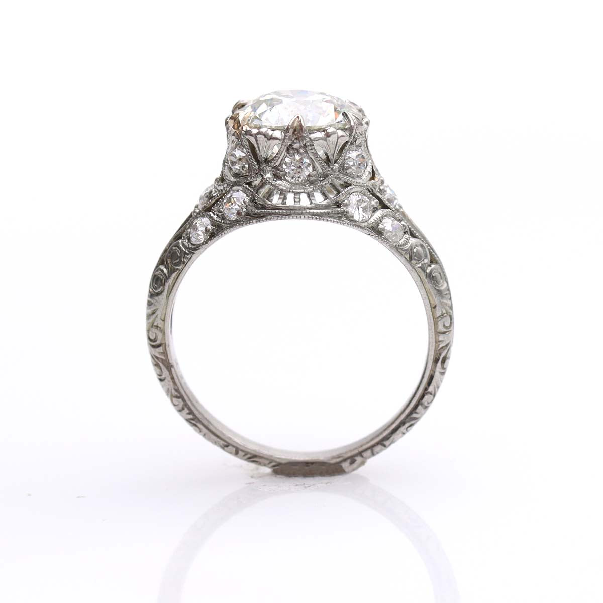 Art Déco Filigree Engagement Ring #VR220329-4