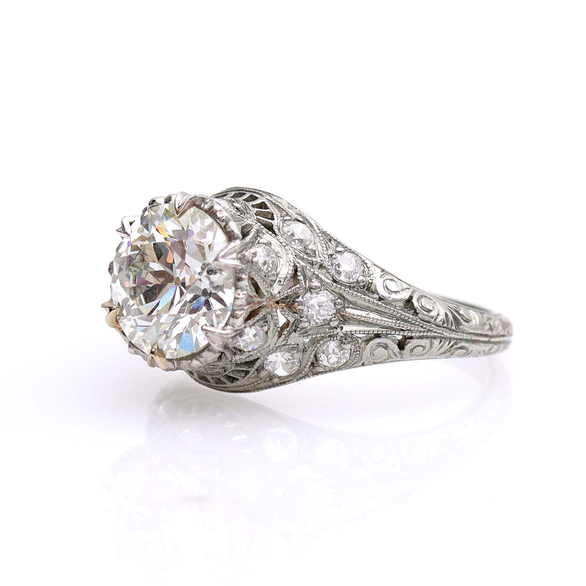 Art Déco Filigree Engagement Ring #VR220329-4