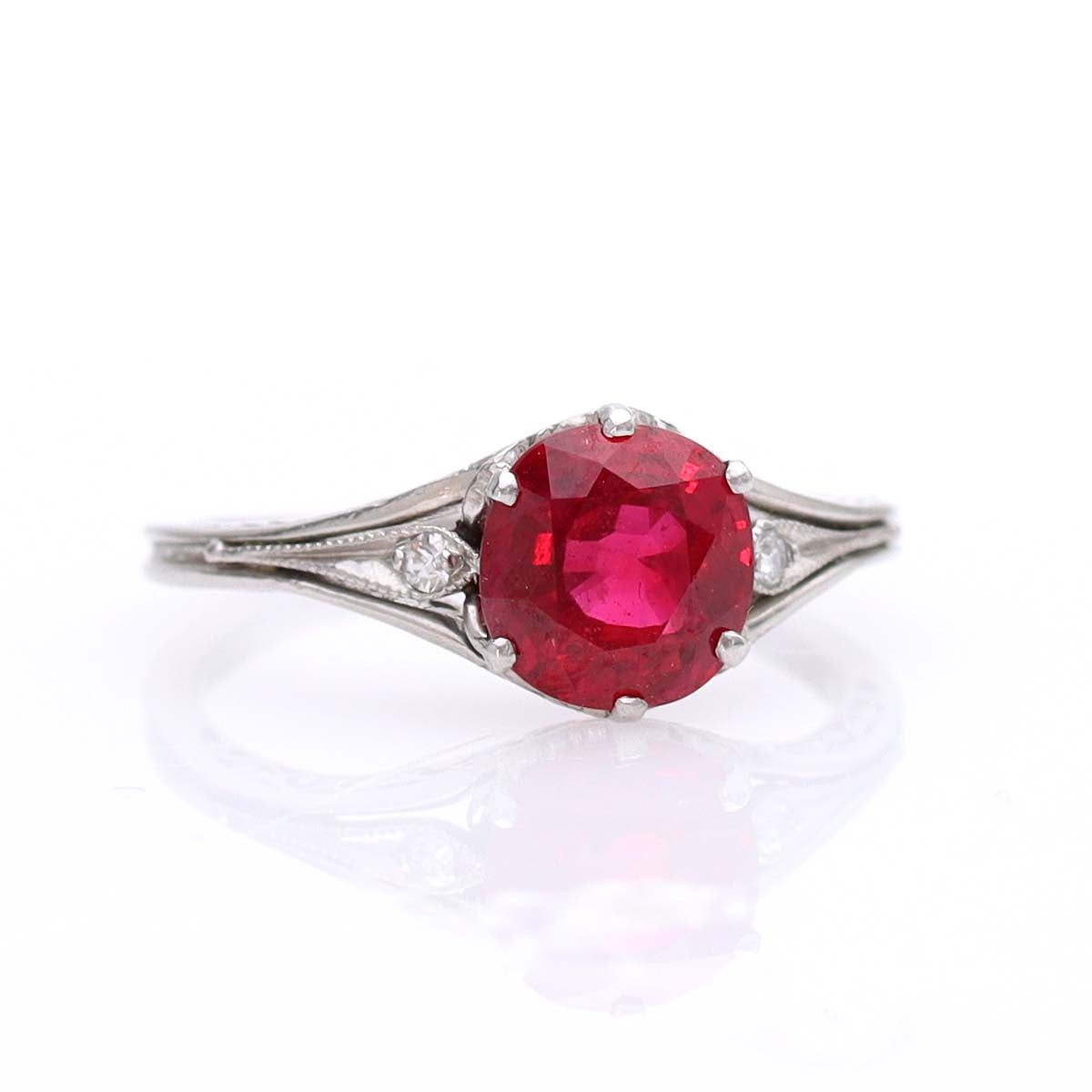 Art Déco Ruby Engagement Ring #VR240606-1