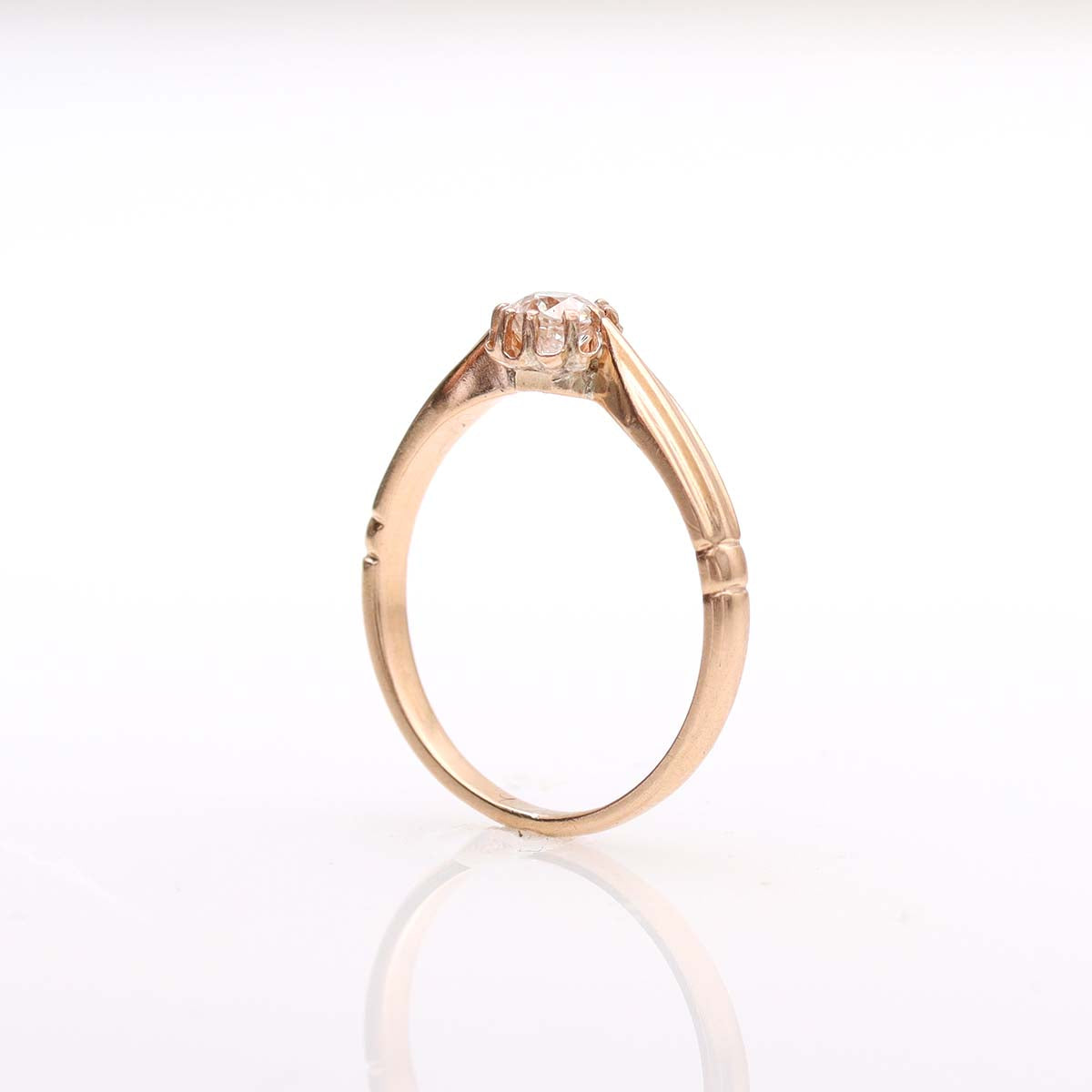 Antique Rose Gold Engagement Ring #VR240906-7