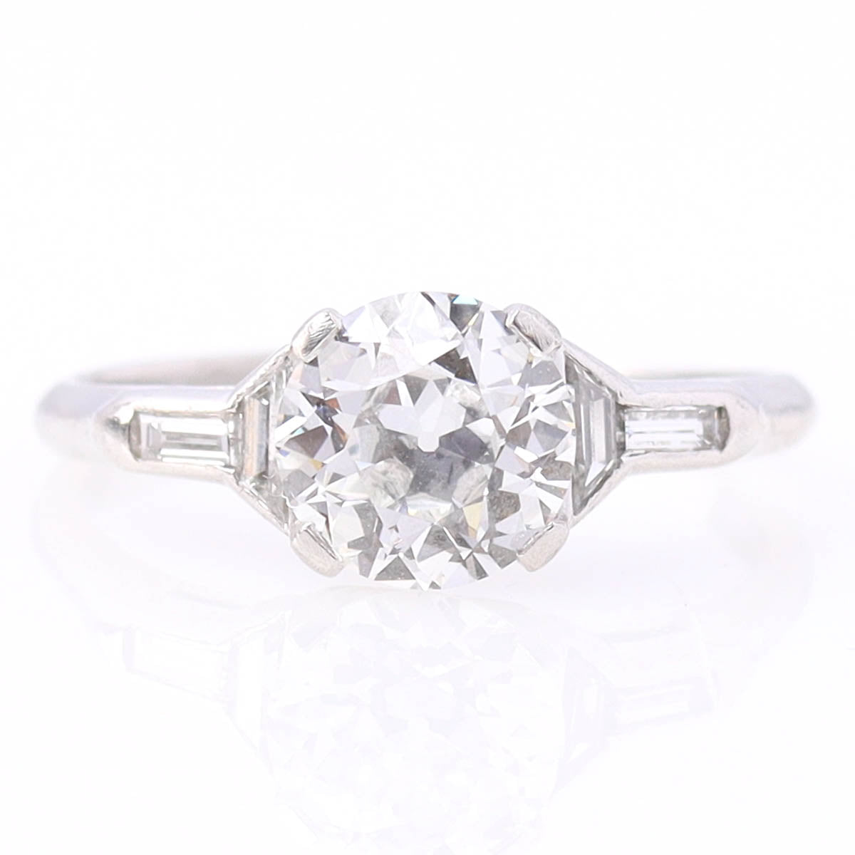 Art Déco 1930s Platinum & Old European Cut Diamond Engagement Ring #VR260707-1