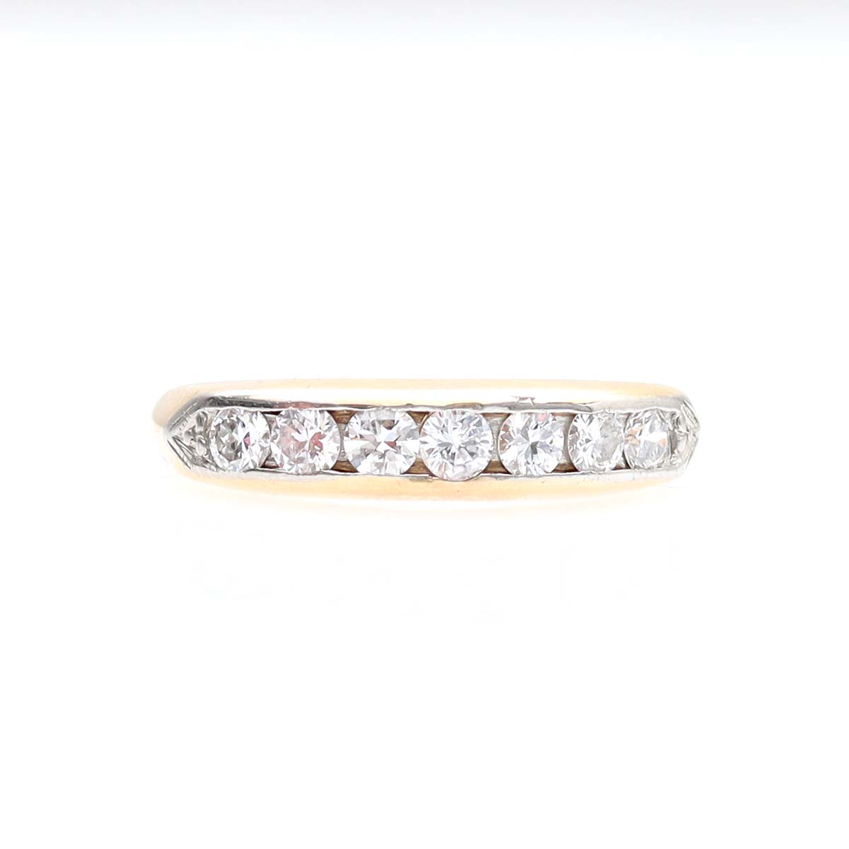 Gold and diamond wedding band. 0.70 cts total weight #VWB-46 - Leigh Jay & Co