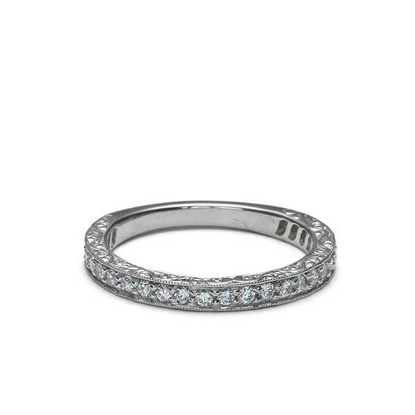 White Gold Replica Art Deco Diamond Wedding Band. #L3399WBPT - Platinum - Wedding Bands